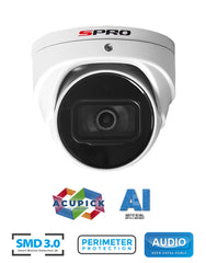 4MP IP-TURRET-CAMERA, 2,8 MM, TOT 50 M IR, AI PRO, WIT (DHIPD40/28RW/50-M-I2)